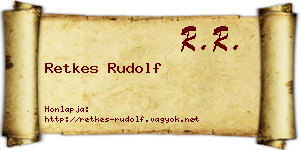 Retkes Rudolf névjegykártya